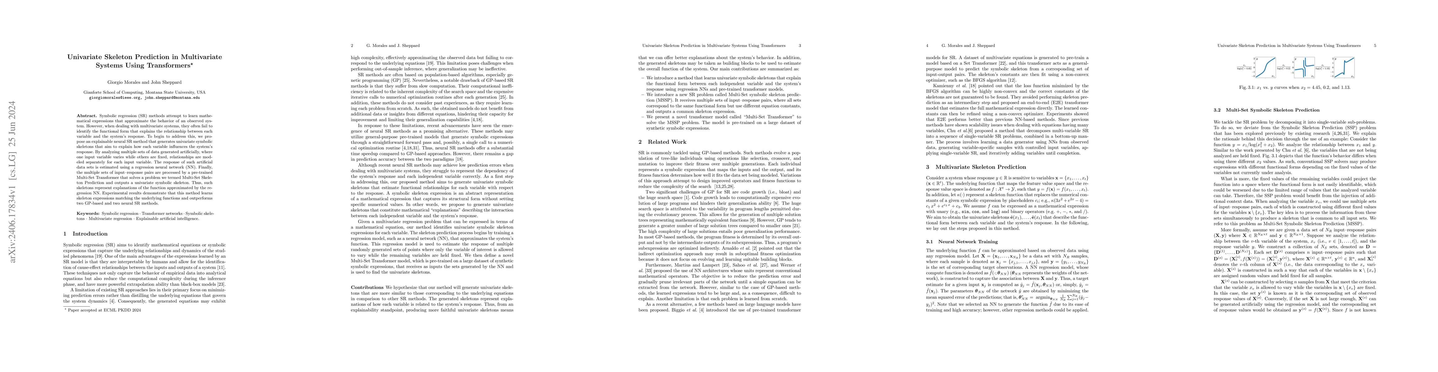 Thumbnail for Univariate Skeleton Prediction in Multivariate Systems Using
  Transformers
