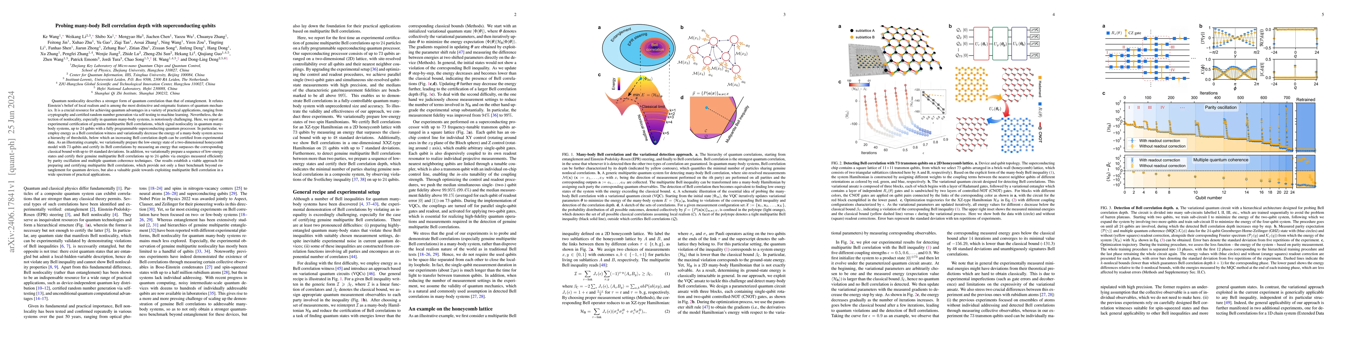 Thumbnail for Probing many-body Bell correlation depth with superconducting qubits