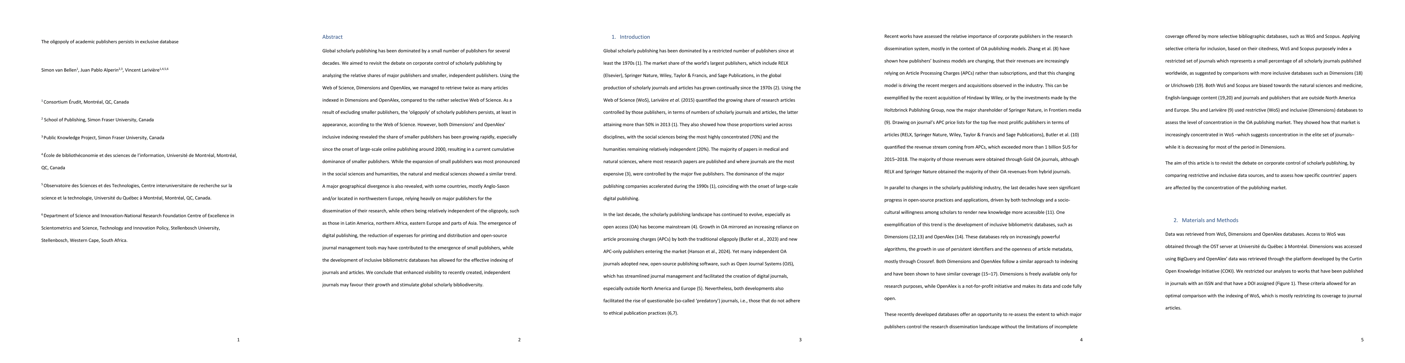 Thumbnail for The oligopoly of academic publishers persists in exclusive database