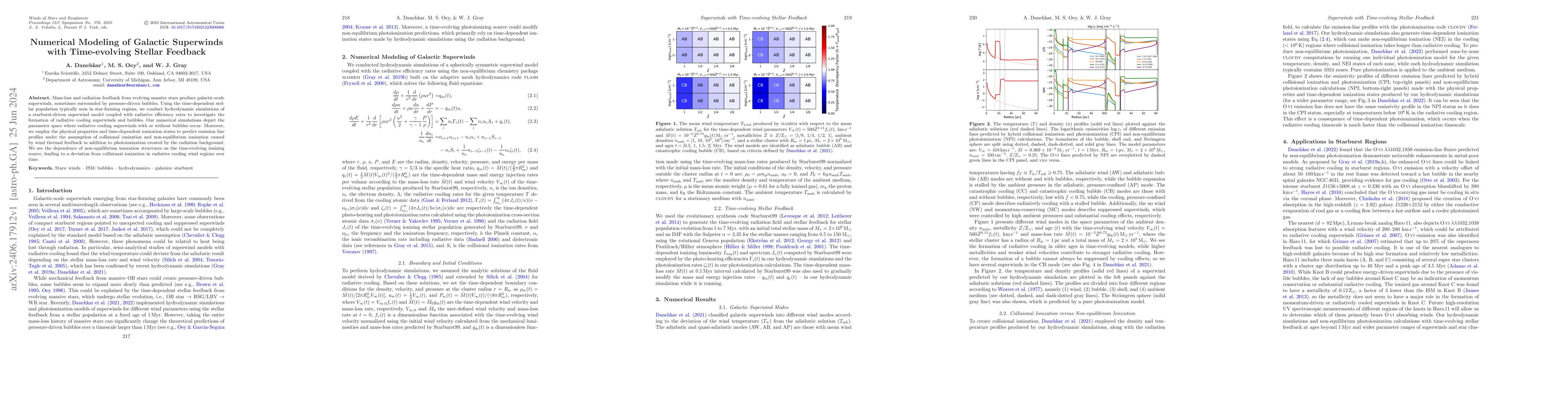 Thumbnail for Numerical Modeling of Galactic Superwinds with Time-evolving Stellar
  Feedback