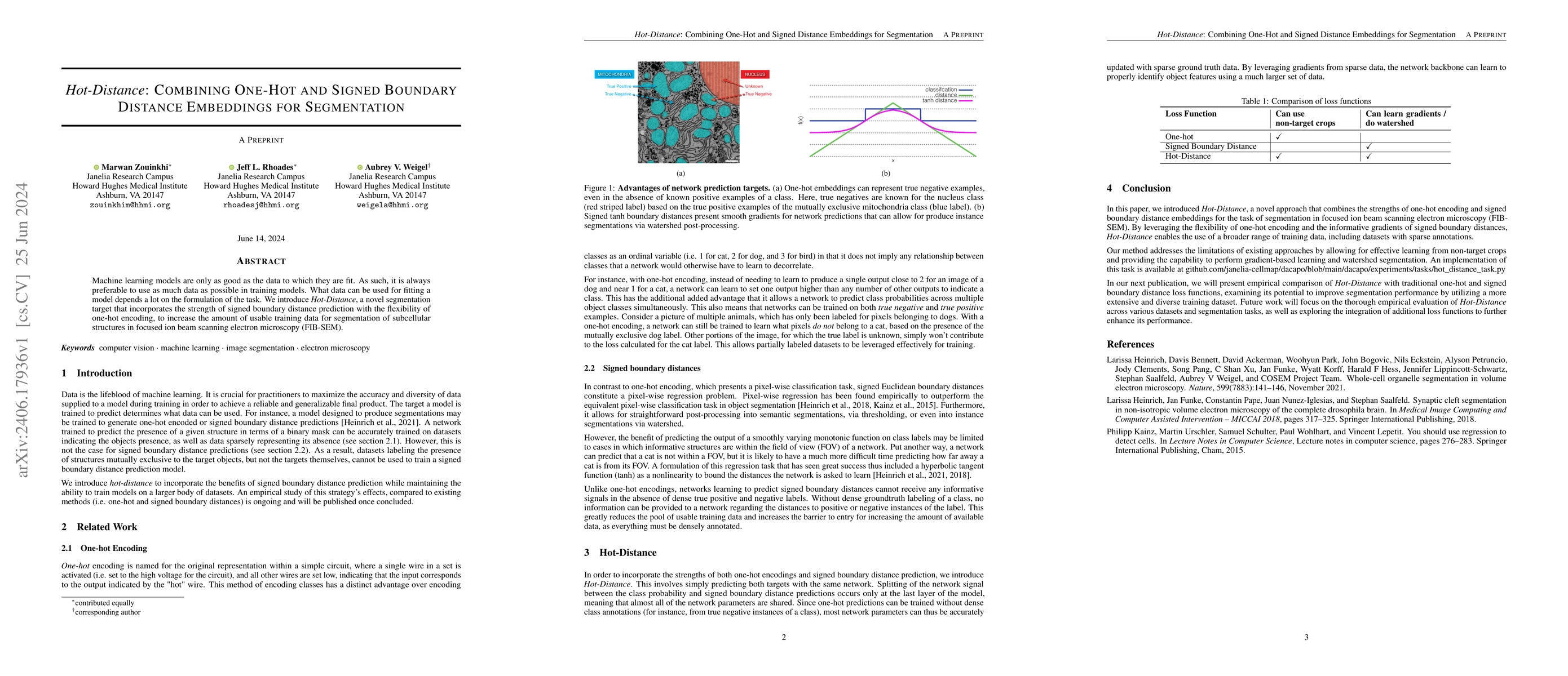 Thumbnail for Hot-Distance: Combining One-Hot and Signed Distance Embeddings for
  Segmentation
