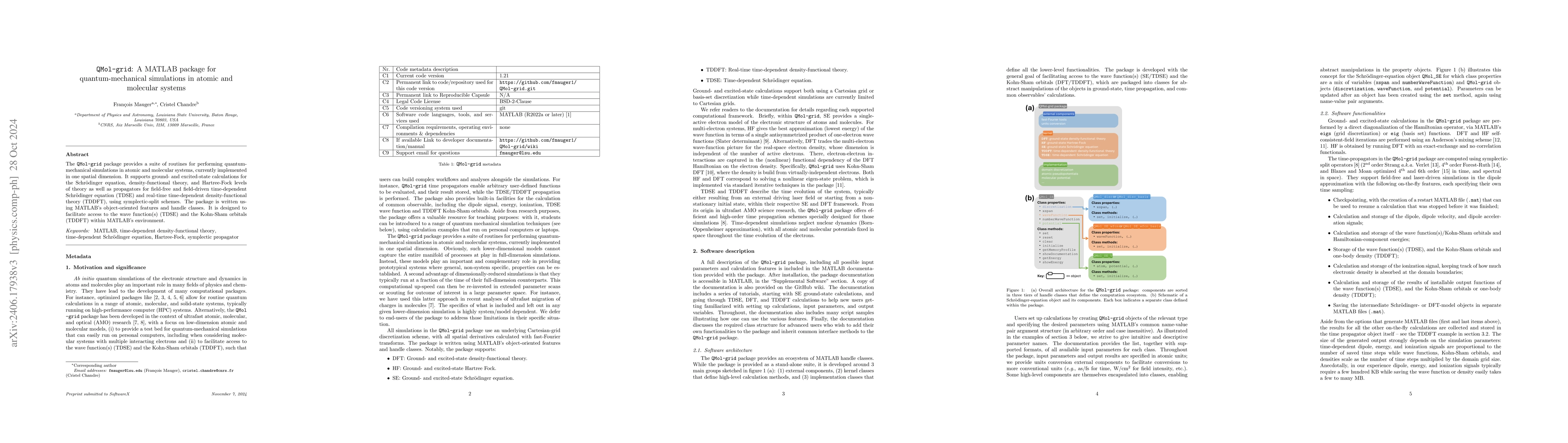 Thumbnail for QMol-grid: A MATLAB package for quantum-mechanical simulations in atomic
  and molecular systems