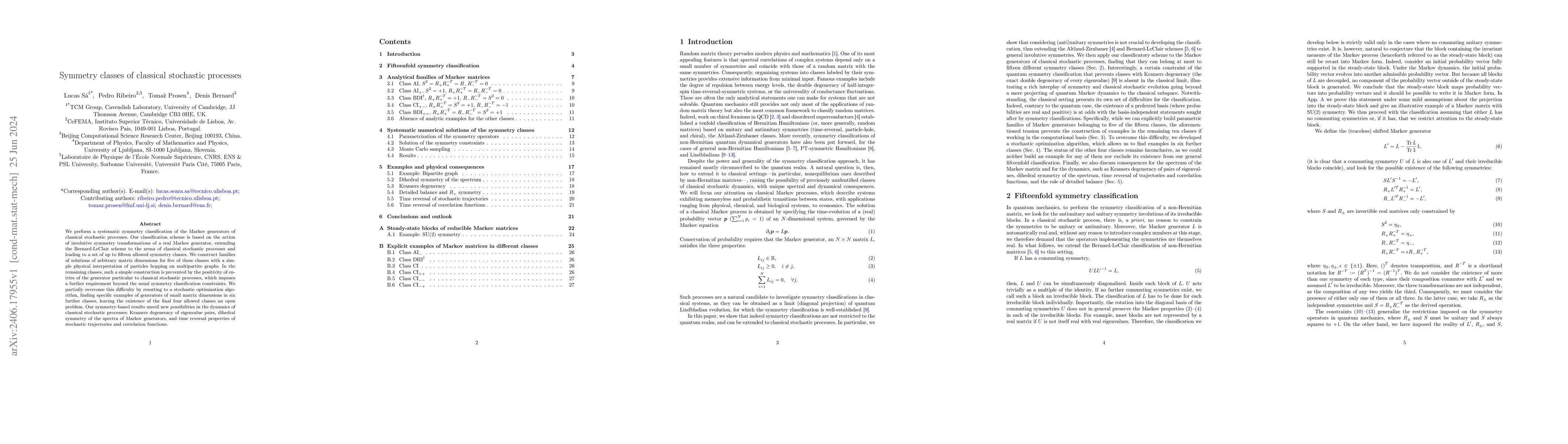 Thumbnail for Symmetry classes of classical stochastic processes