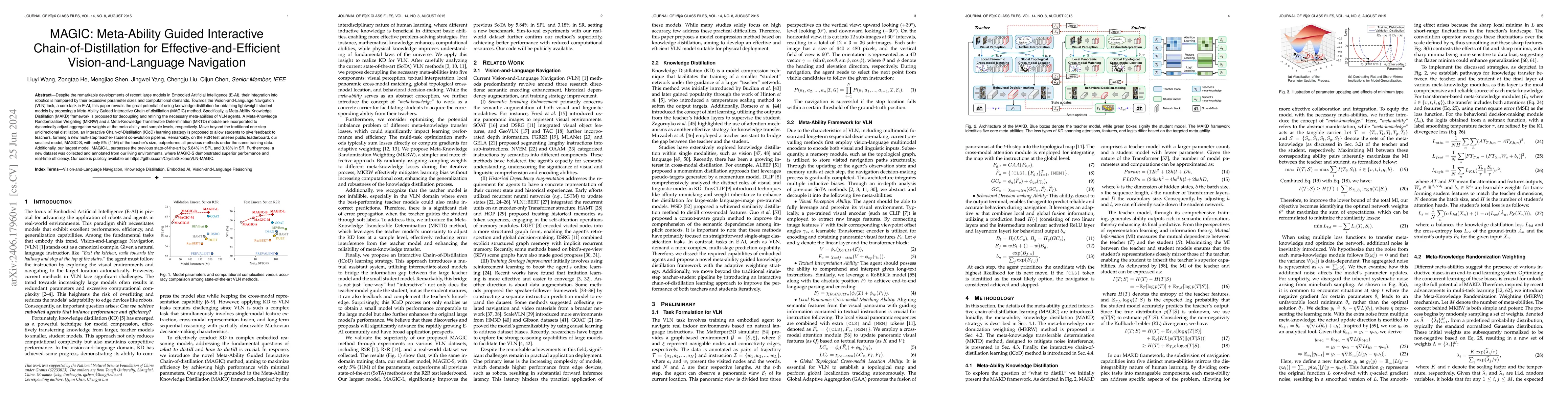 Thumbnail for MAGIC: Meta-Ability Guided Interactive Chain-of-Distillation for
  Effective-and-Efficient Vision-and-Language Navigation