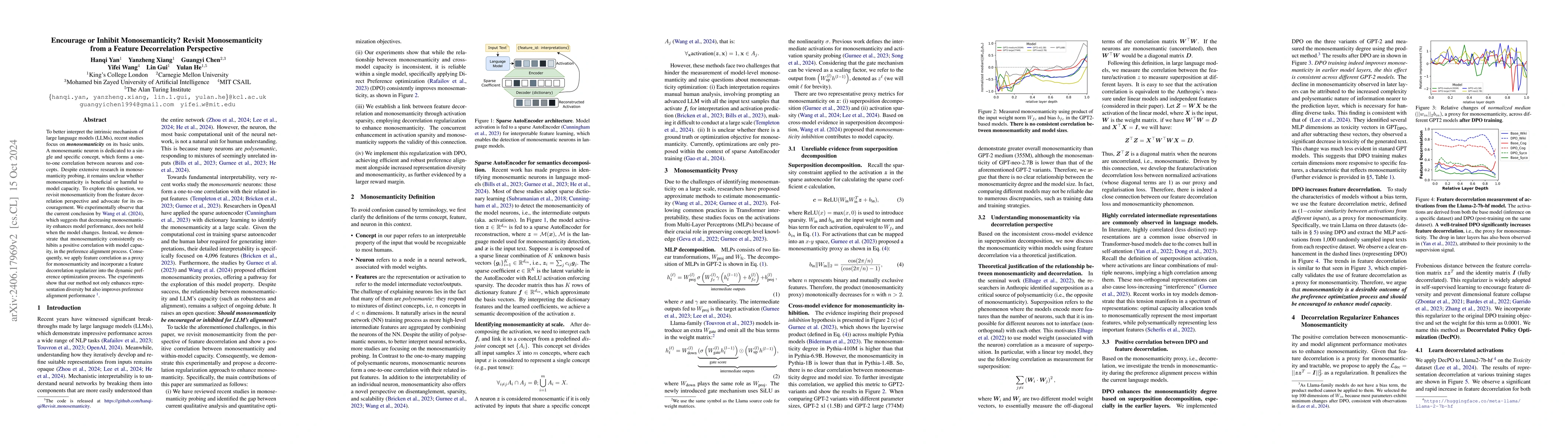Thumbnail for Encourage or Inhibit Monosemanticity? Revisit Monosemanticity from a
  Feature Decorrelation Perspective