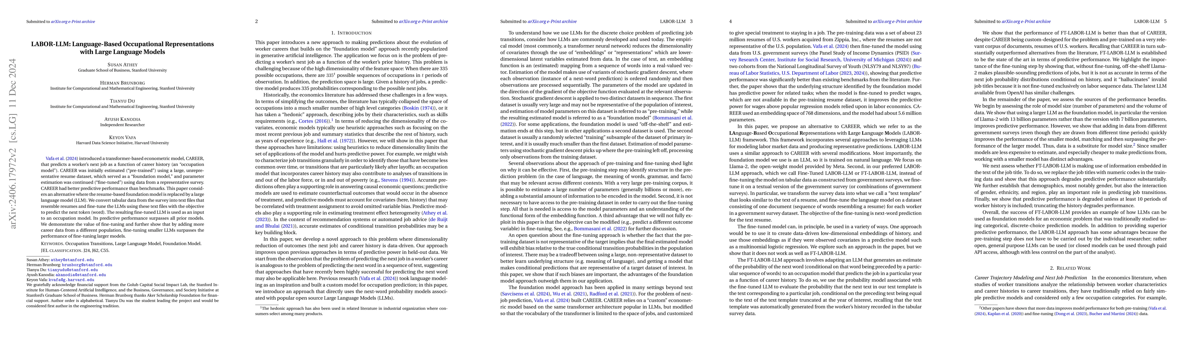 Thumbnail for LABOR-LLM: Language-Based Occupational Representations with Large
  Language Models