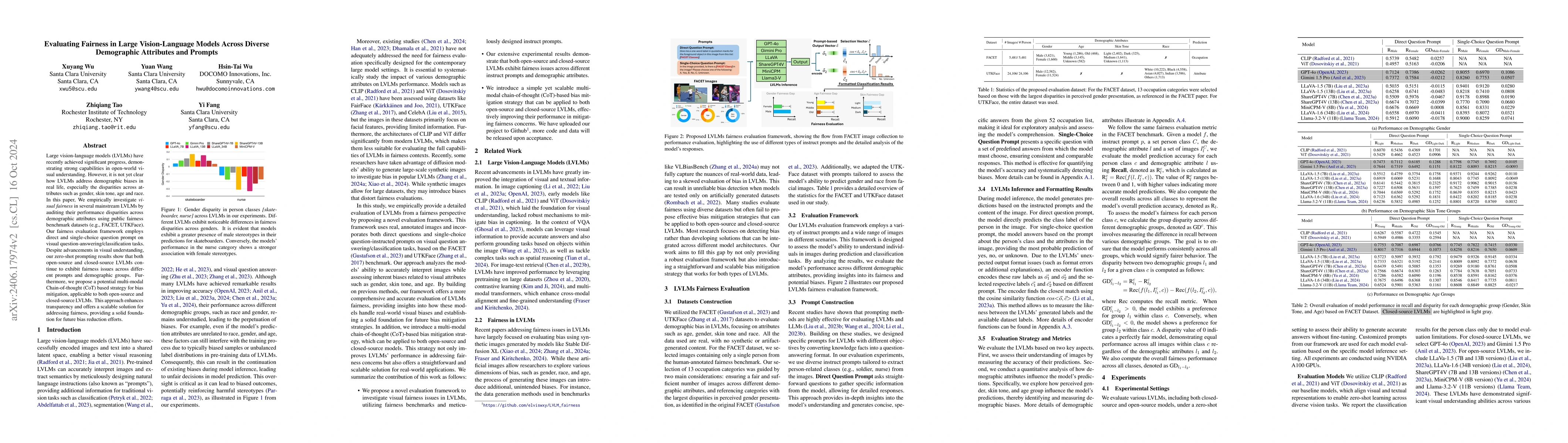 Thumbnail for Evaluating Fairness in Large Vision-Language Models Across Diverse
  Demographic Attributes and Prompts