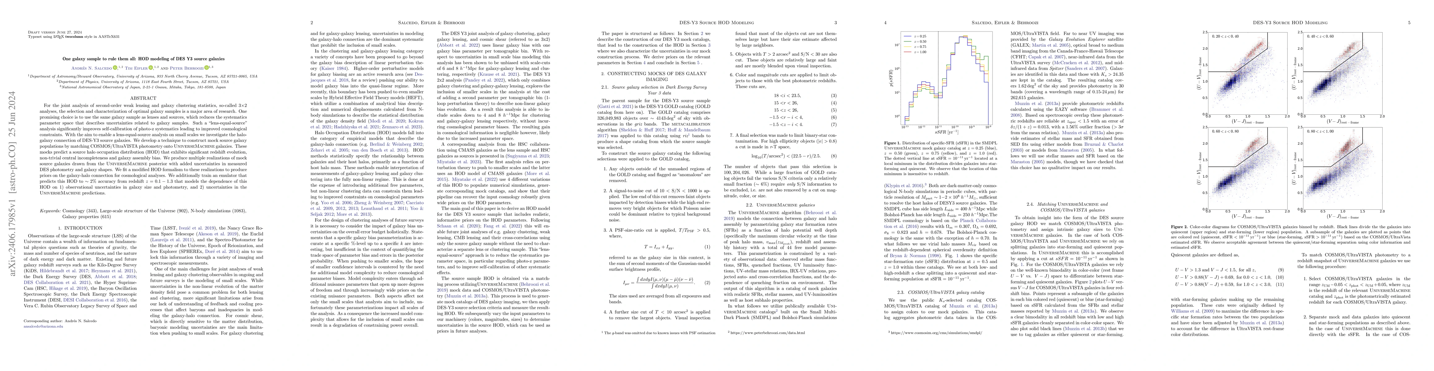 Thumbnail for One galaxy sample to rule them all: HOD modeling of DES Y3 source
  galaxies