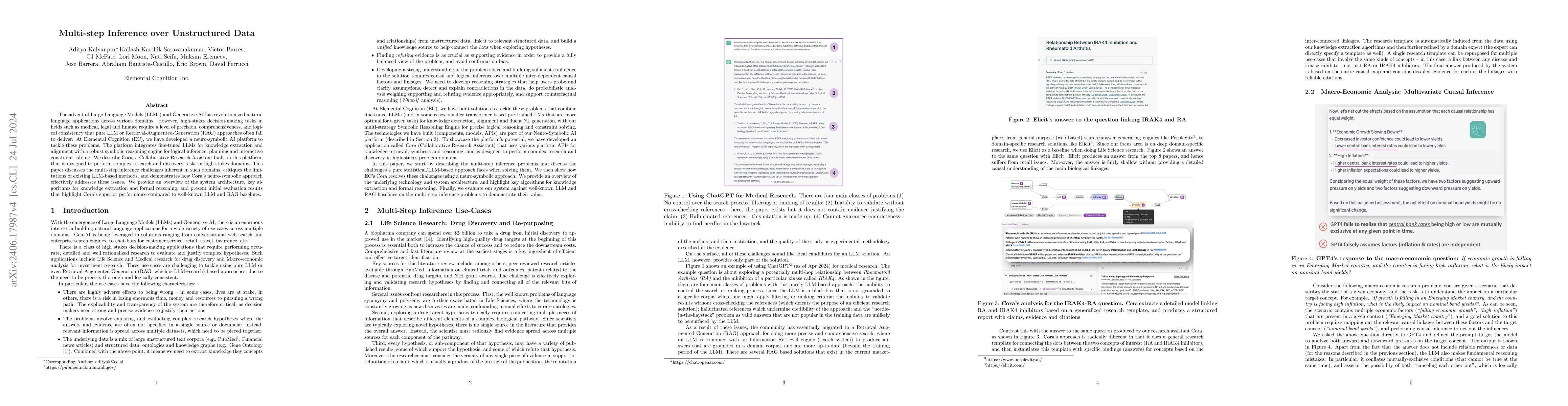 Thumbnail for Multi-step Inference over Unstructured Data