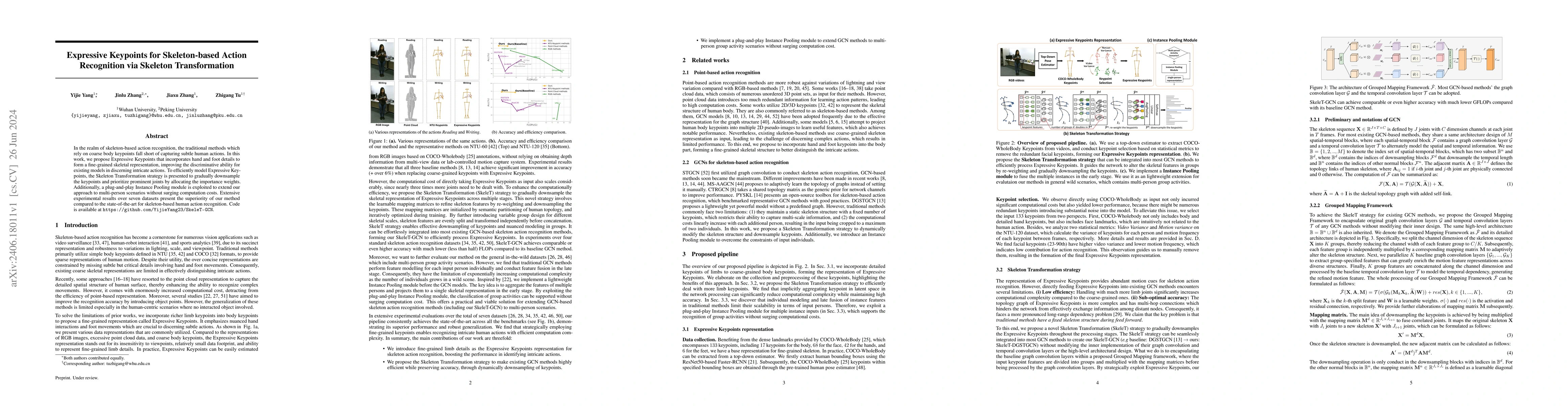 Thumbnail for Expressive Keypoints for Skeleton-based Action Recognition via Skeleton
  Transformation
