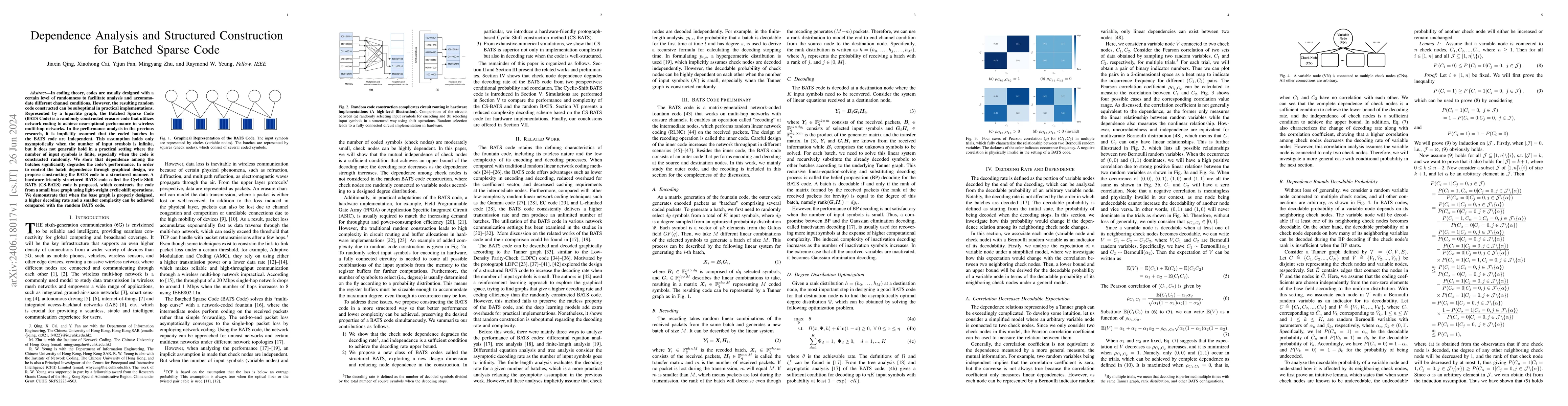 Thumbnail for Dependence Analysis and Structured Construction for Batched Sparse Code