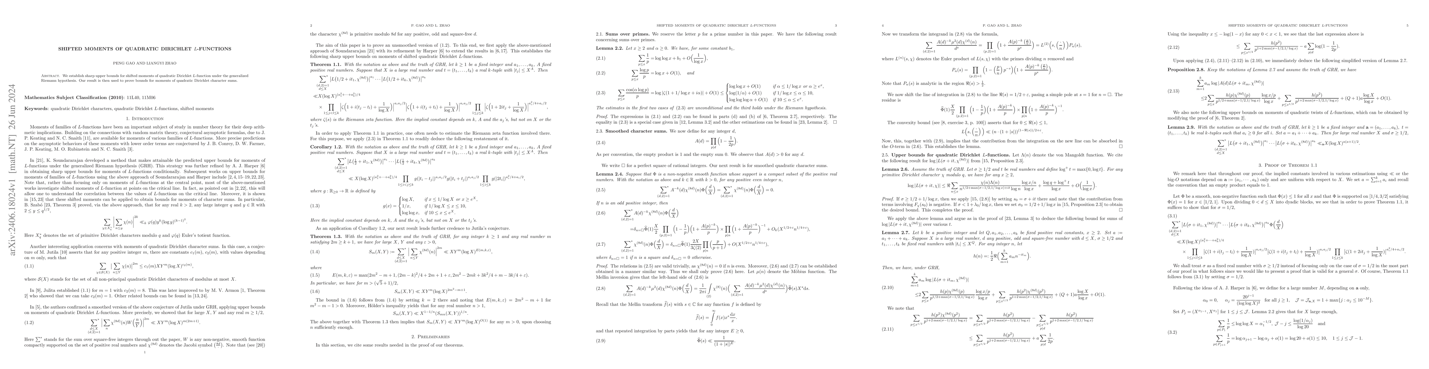 Thumbnail for Shifted moments of quadratic Dirichlet $L$-functions