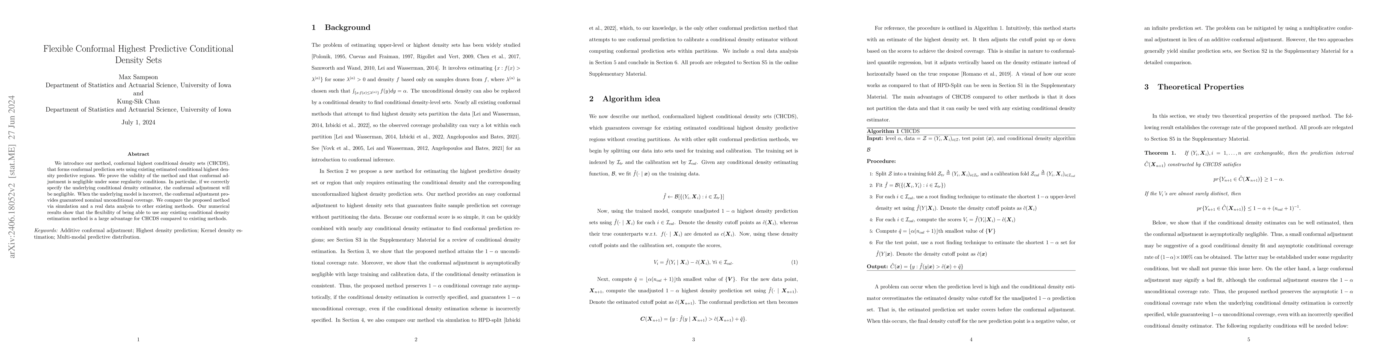 Thumbnail for Flexible Conformal Highest Predictive Conditional Density Sets