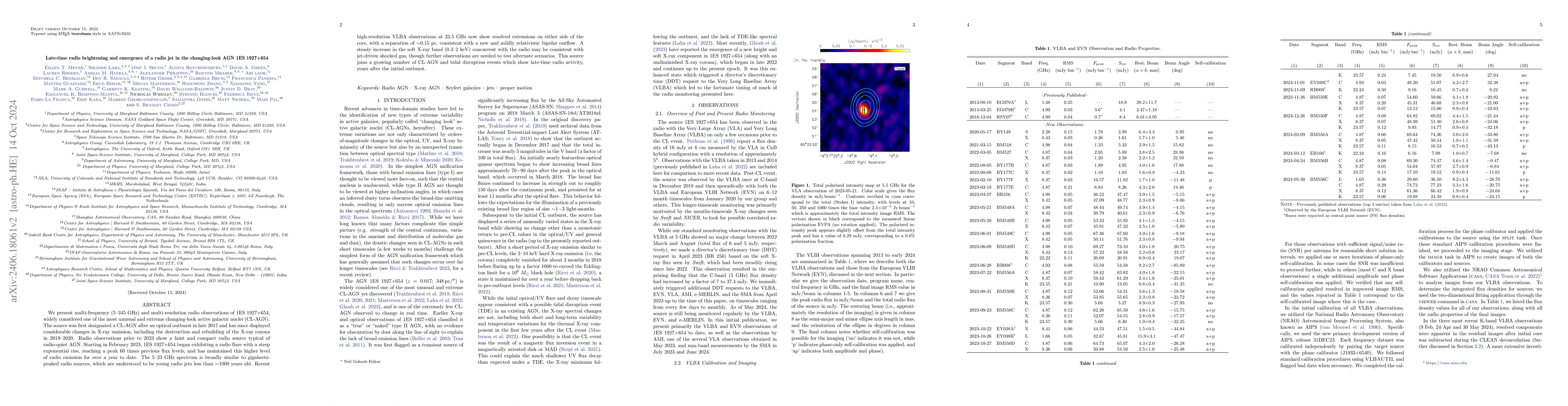 Thumbnail for Emergence of a radio jet in the changing-look AGN 1ES 1927+654