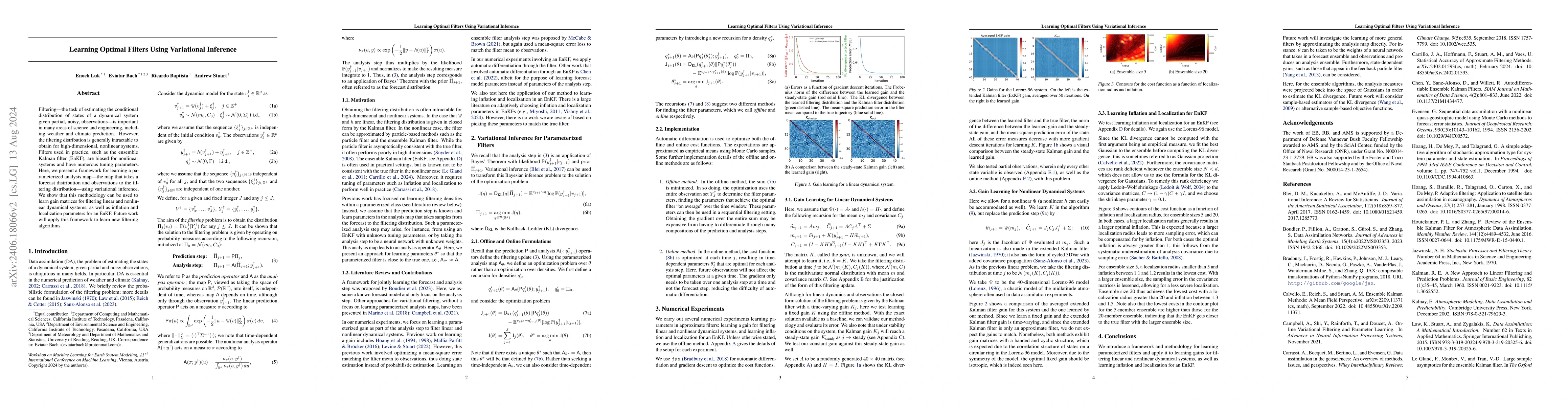 Thumbnail for Learning Optimal Filters Using Variational Inference