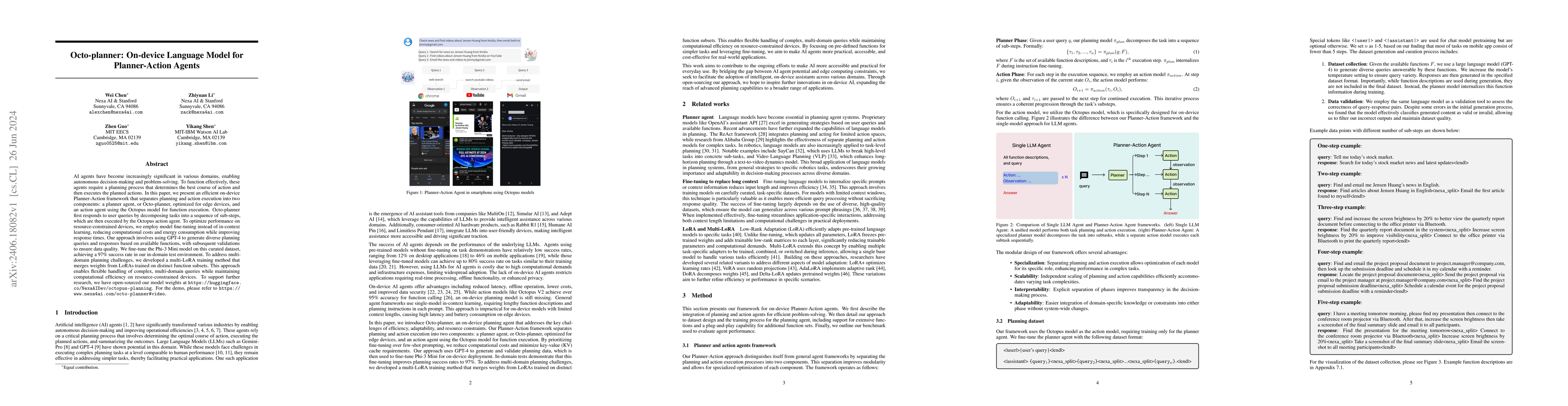 Thumbnail for Octo-planner: On-device Language Model for Planner-Action Agents