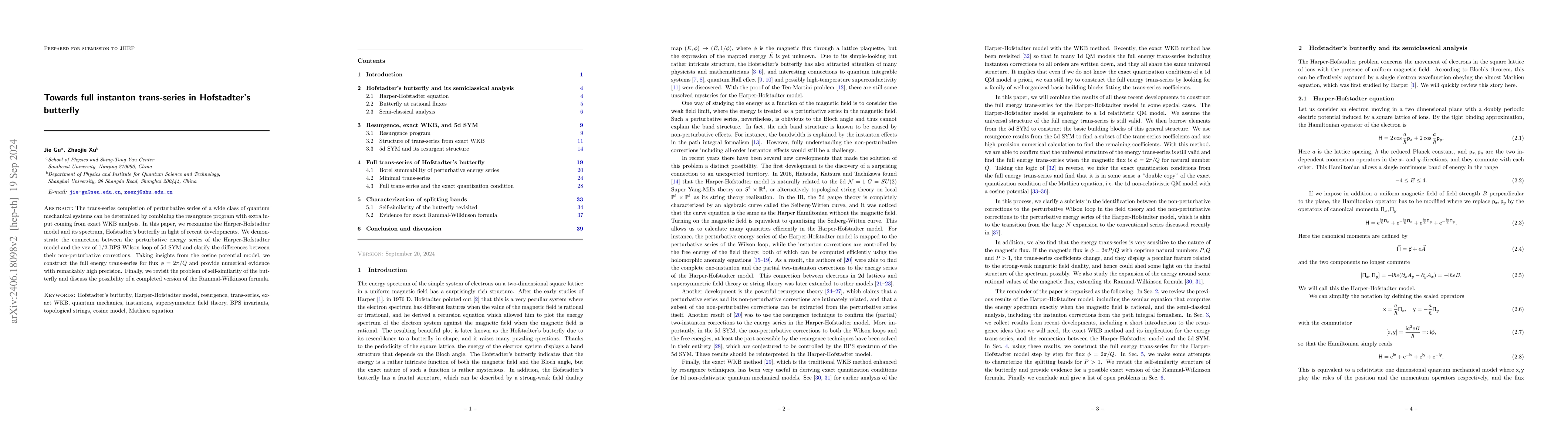 Thumbnail for Towards full instanton trans-series in Hofstadter's butterfly