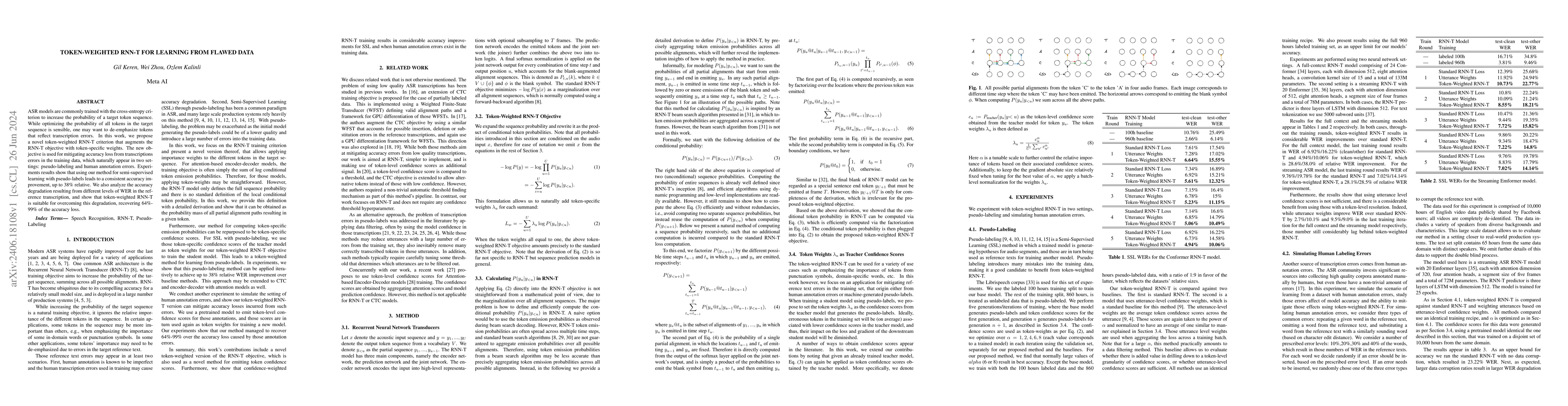 Thumbnail for Token-Weighted RNN-T for Learning from Flawed Data