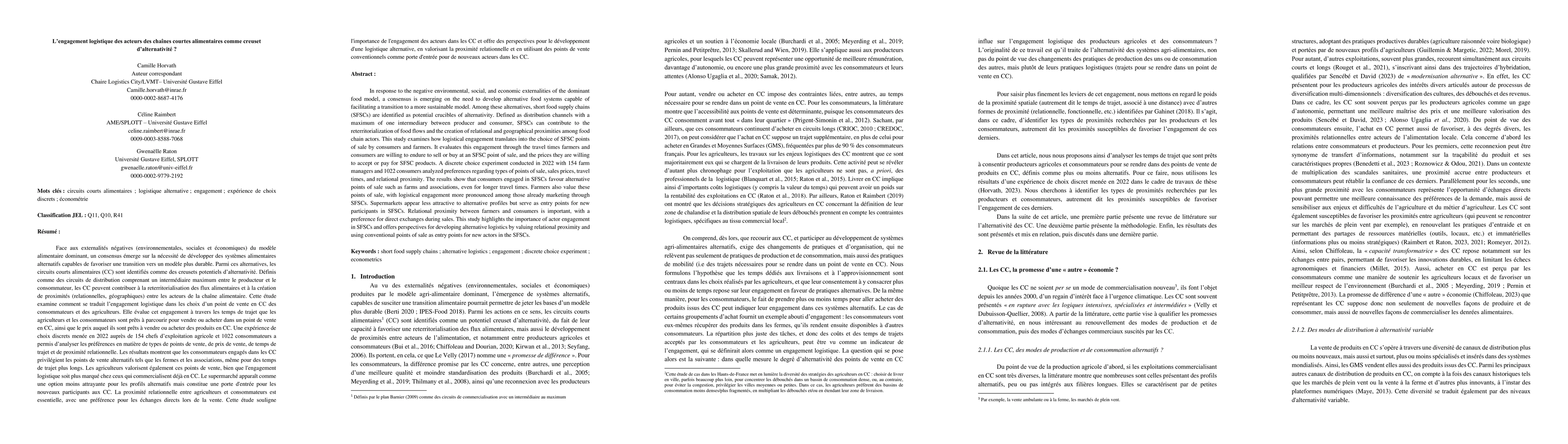 Thumbnail for Is the logistical engagement of stakeholders in short food chains a
  crucible of alternativity?