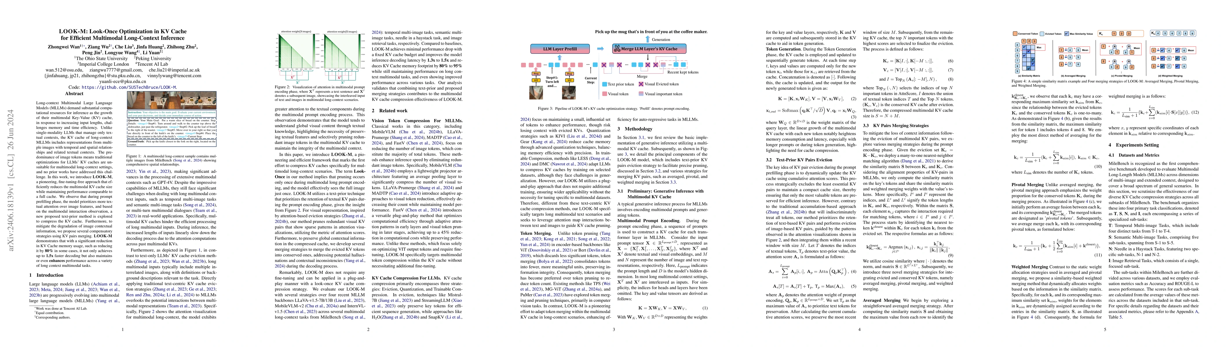 Thumbnail for LOOK-M: Look-Once Optimization in KV Cache for Efficient Multimodal
  Long-Context Inference