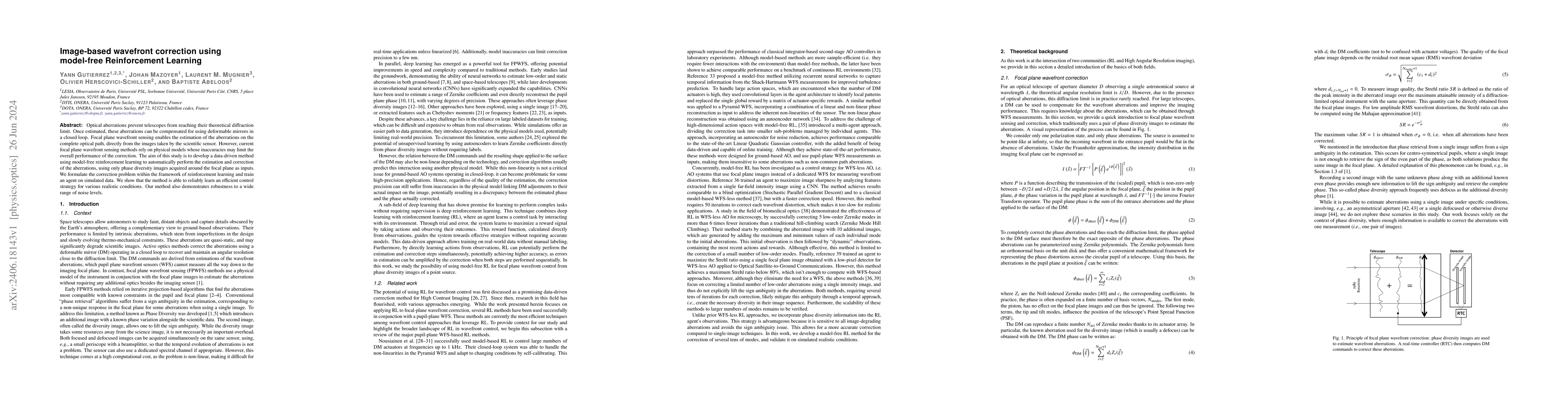 Thumbnail for Image-based wavefront correction using model-free Reinforcement Learning