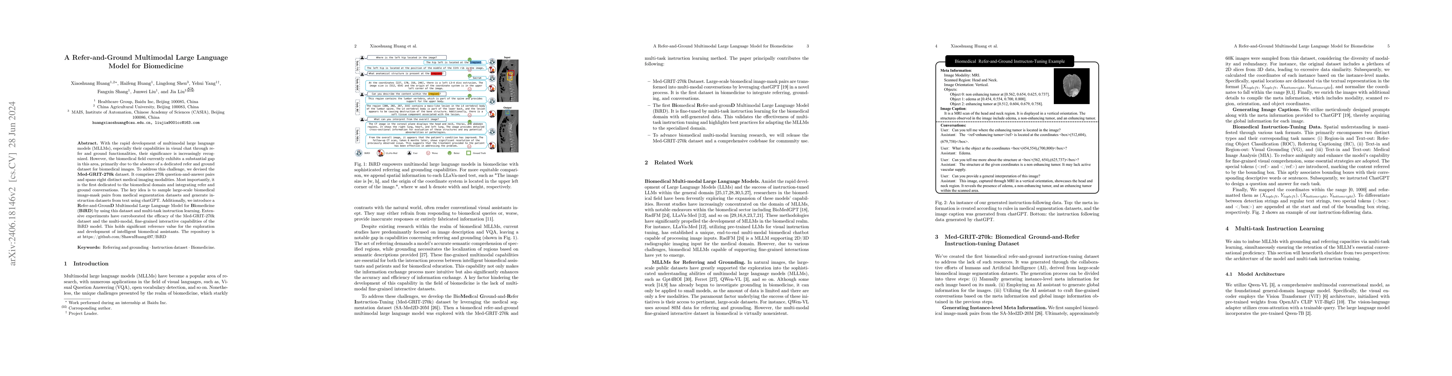 Thumbnail for A Refer-and-Ground Multimodal Large Language Model for Biomedicine