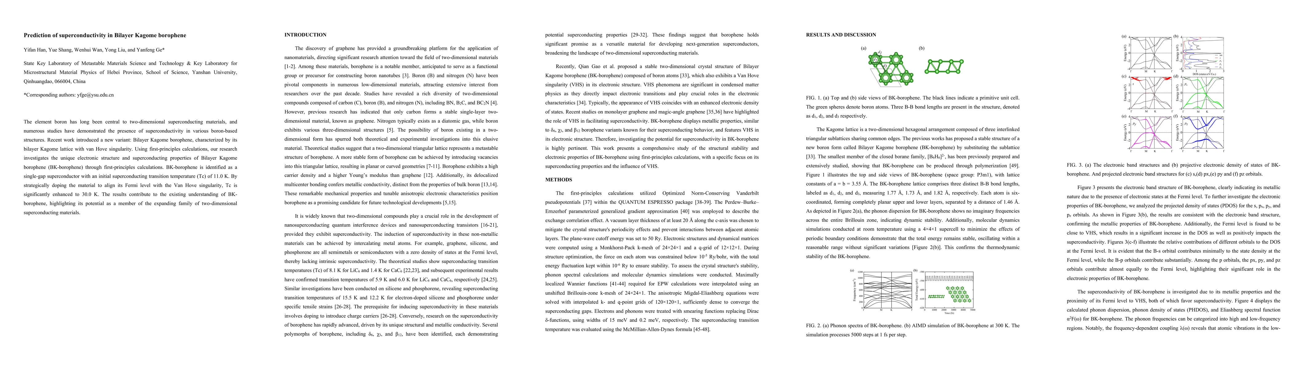 Thumbnail for Prediction of superconductivity in Bilayer Kagome borophene