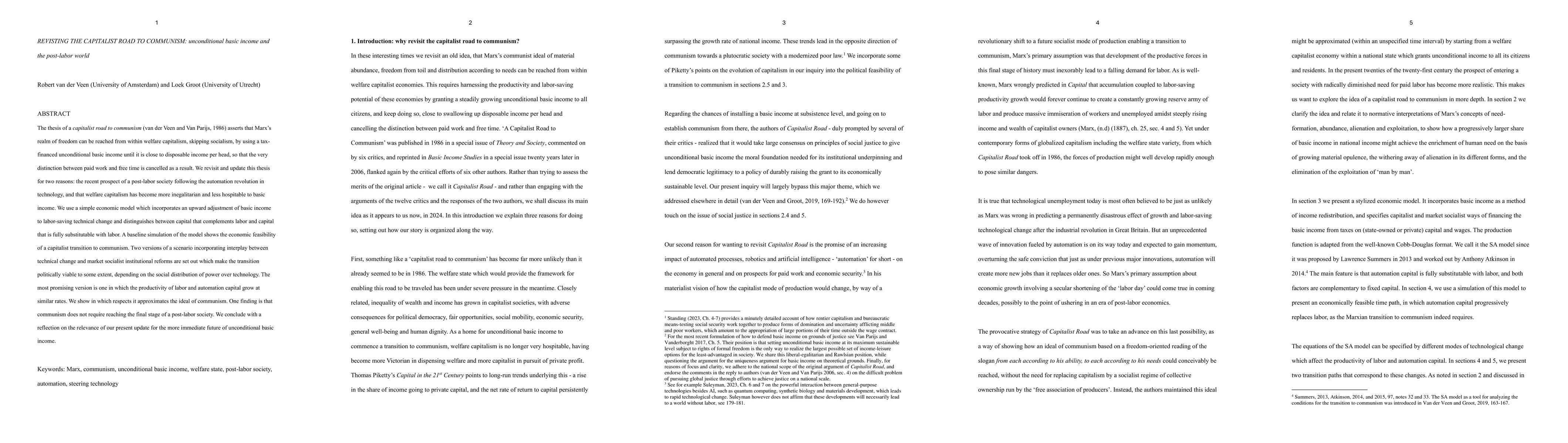 Thumbnail for Revisiting the capitalist road to communism: unconditional basic income
  and the post-labor world