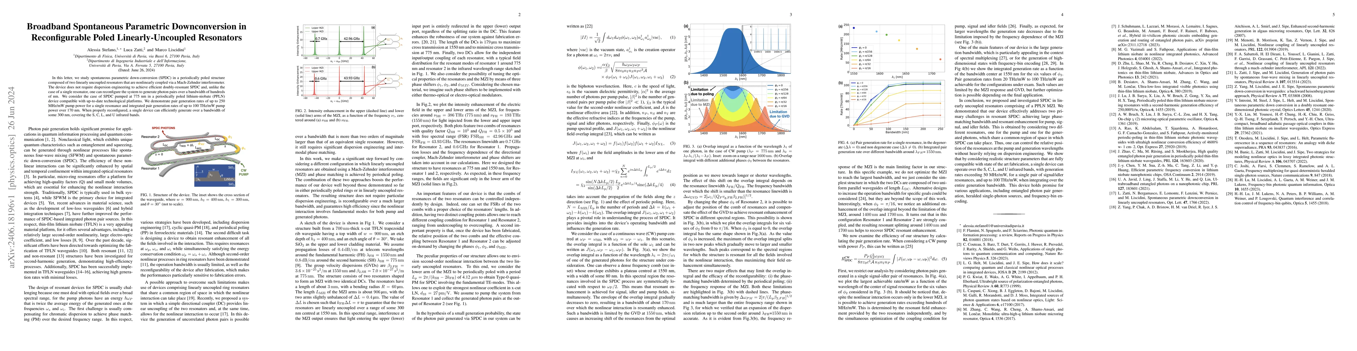 Thumbnail for Broadband Spontaneous Parametric Downconversion in Reconfigurable Poled
  Linearly-Uncoupled Resonators