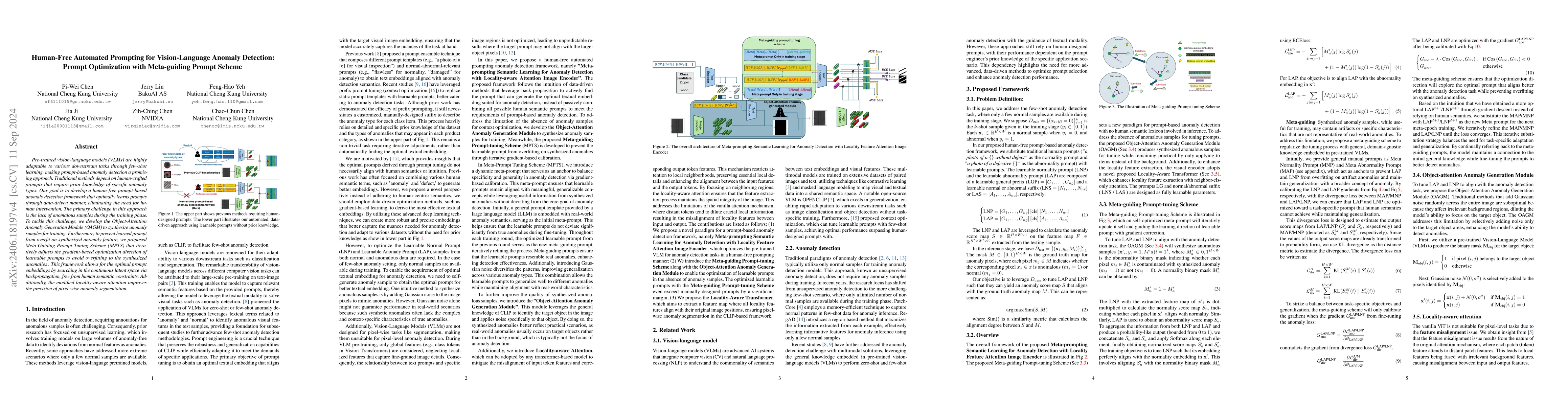 Thumbnail for Human-free Prompted Based Anomaly Detection: prompt optimization with
  Meta-guiding prompt scheme
