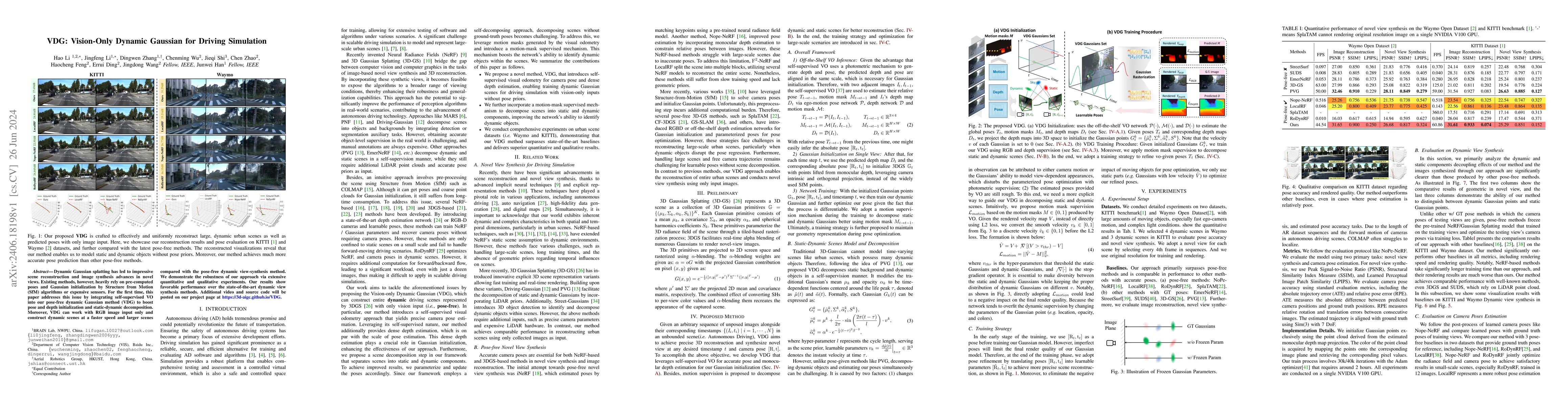 Thumbnail for VDG: Vision-Only Dynamic Gaussian for Driving Simulation
