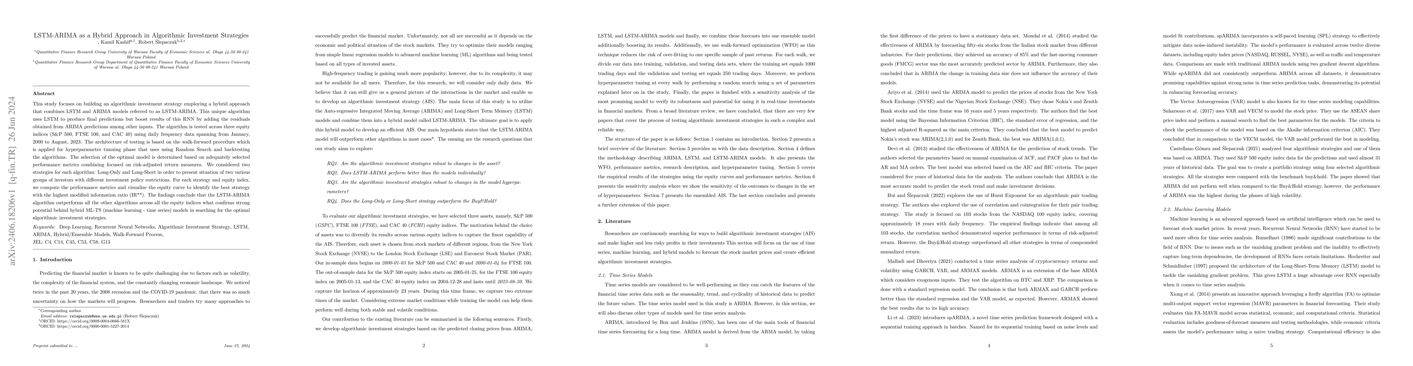 Thumbnail for LSTM-ARIMA as a Hybrid Approach in Algorithmic Investment Strategies