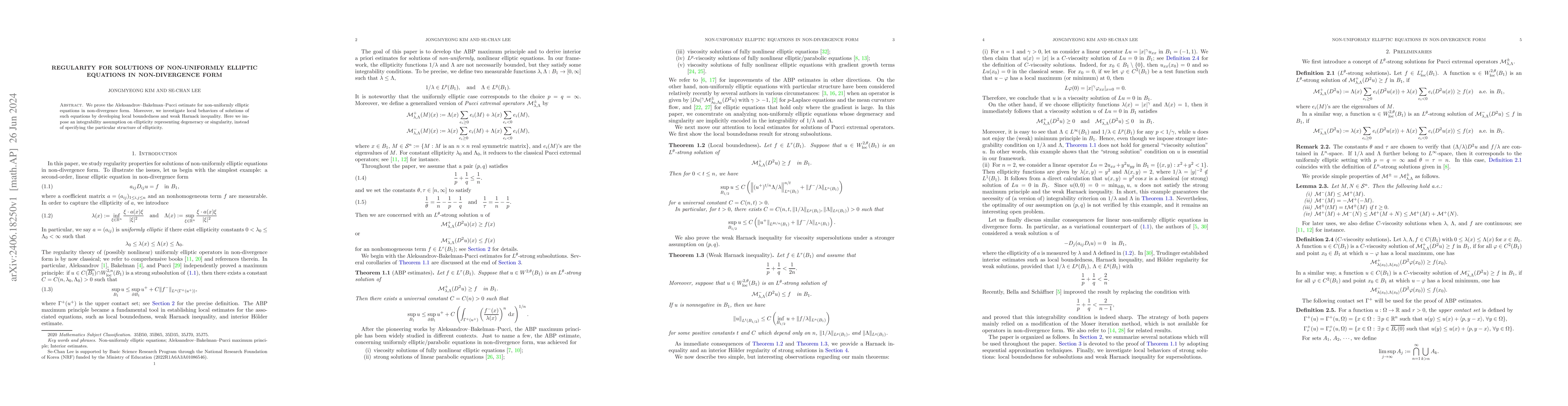 Thumbnail for Regularity for solutions of non-uniformly elliptic equations in
  non-divergence form