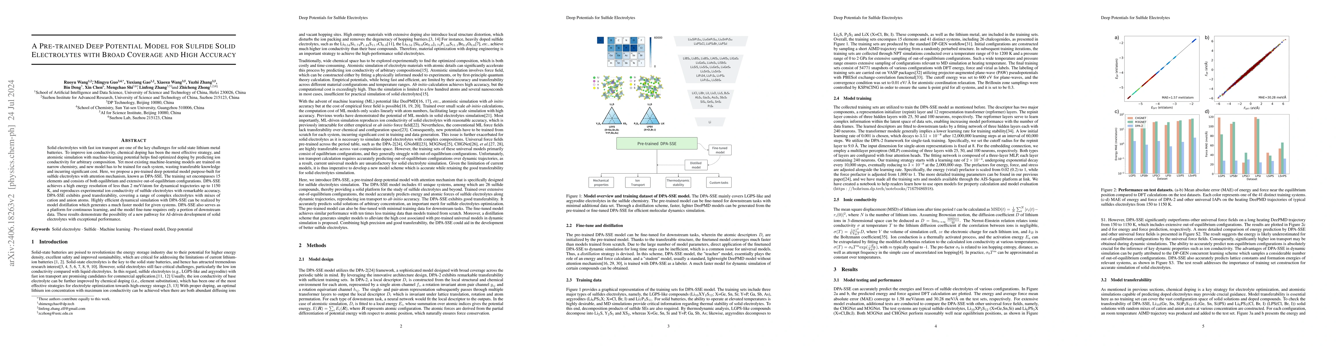 Thumbnail for A Pre-trained Deep Potential Model for Sulfide Solid Electrolytes with
  Broad Coverage and High Accuracy