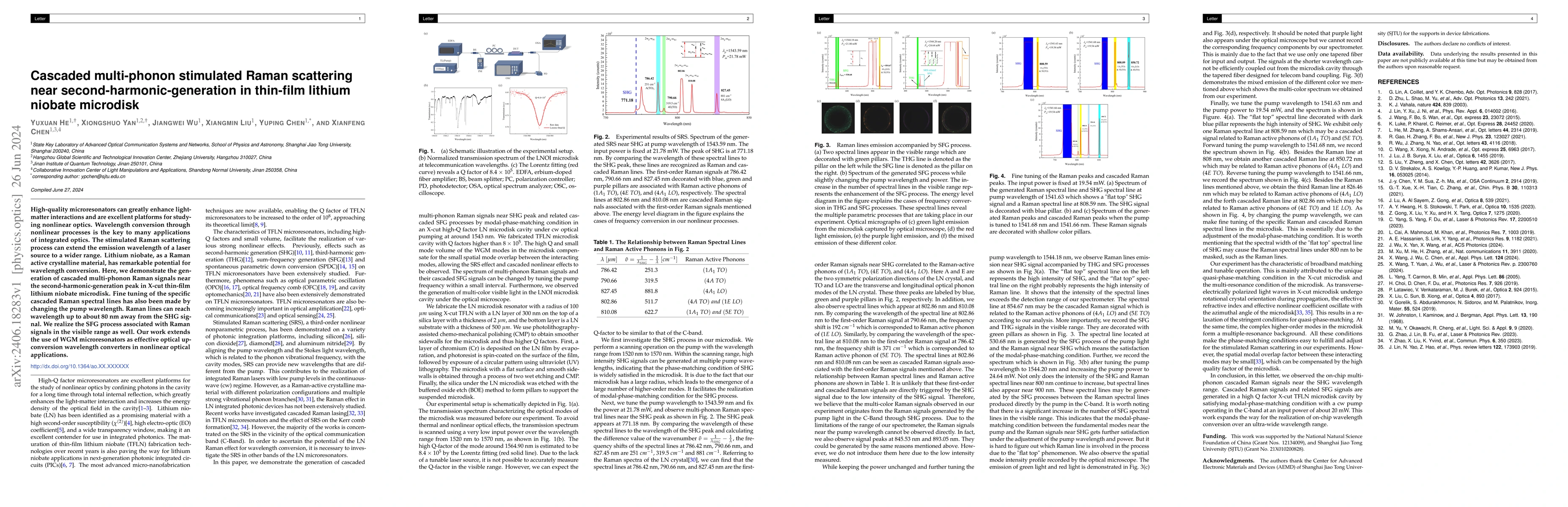 Thumbnail for Cascaded multi-phonon stimulated Raman scattering near
  second-harmonic-generation in thin-film lithium niobate microdisk