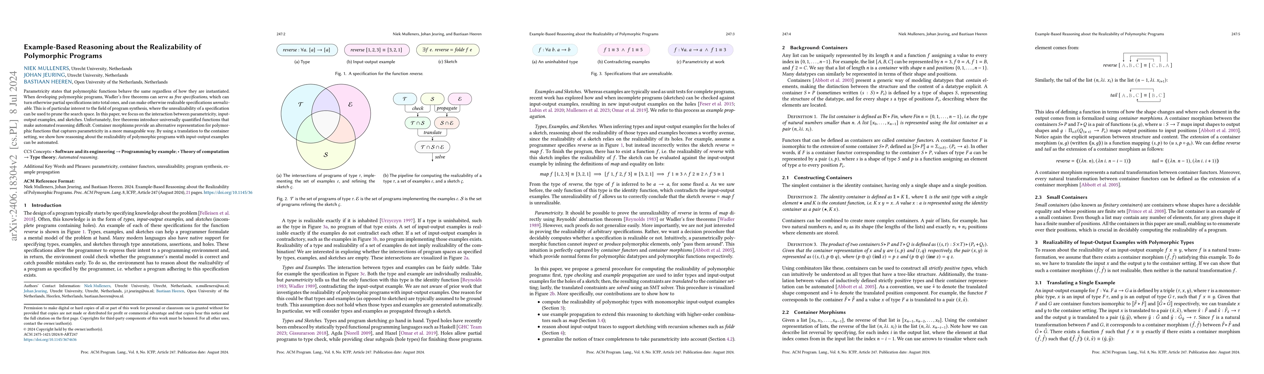 Thumbnail for Example-Based Reasoning about the Realizability of Polymorphic Programs