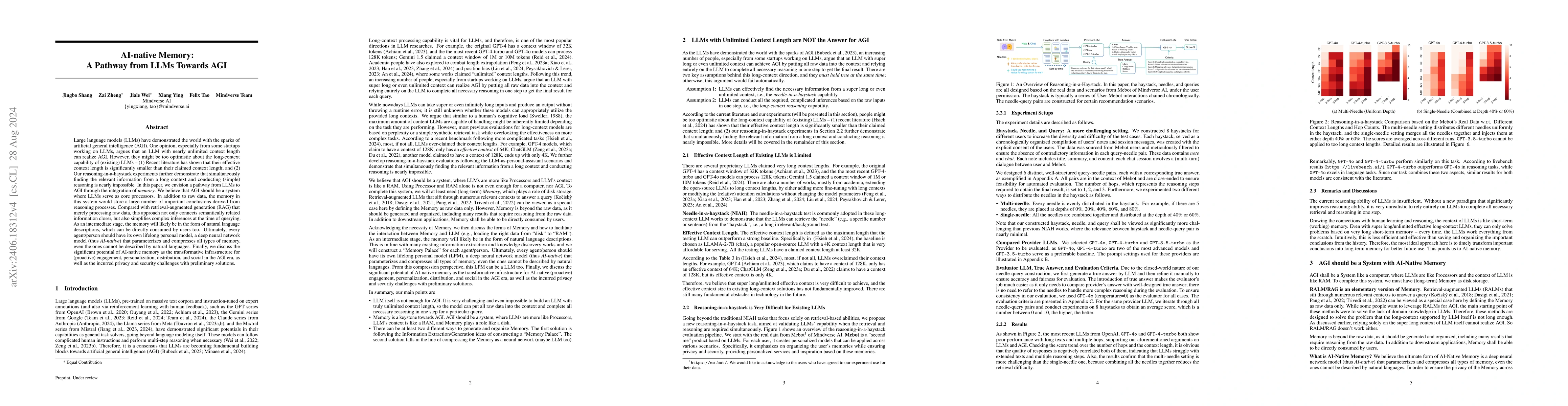 Thumbnail for AI-native Memory: A Pathway from LLMs Towards AGI