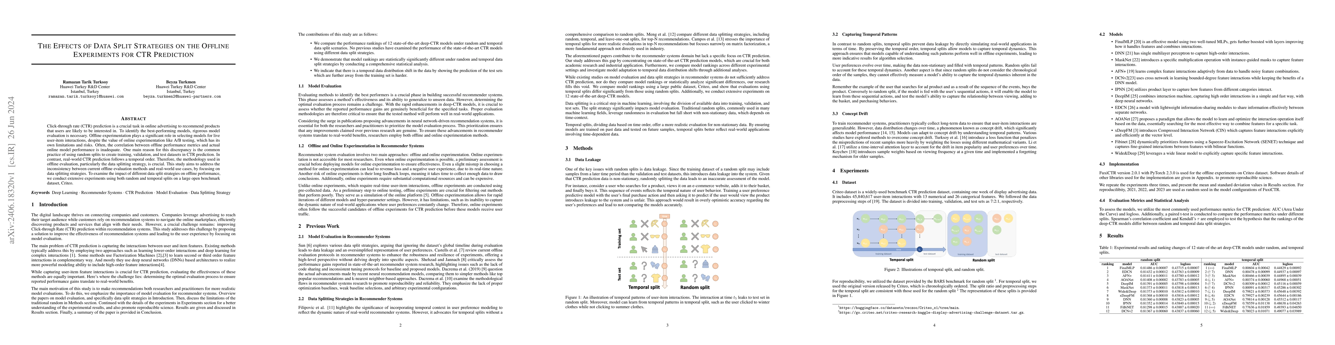Thumbnail for The Effects of Data Split Strategies on the Offline Experiments for CTR
  Prediction