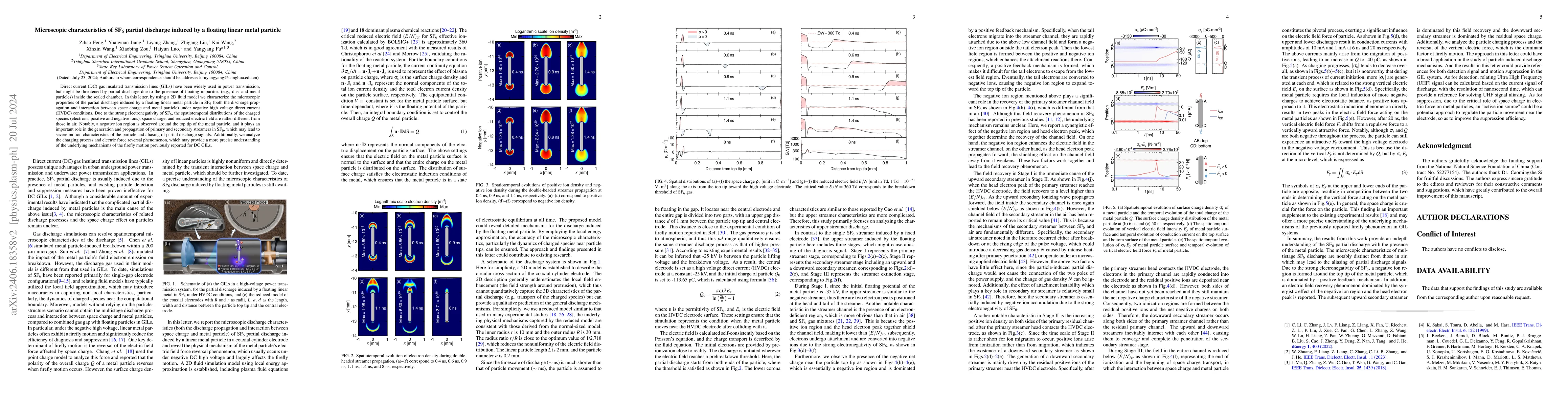 Thumbnail for Microscopic characteristics of SF6 partial discharge induced by a
  floating linear metal particle