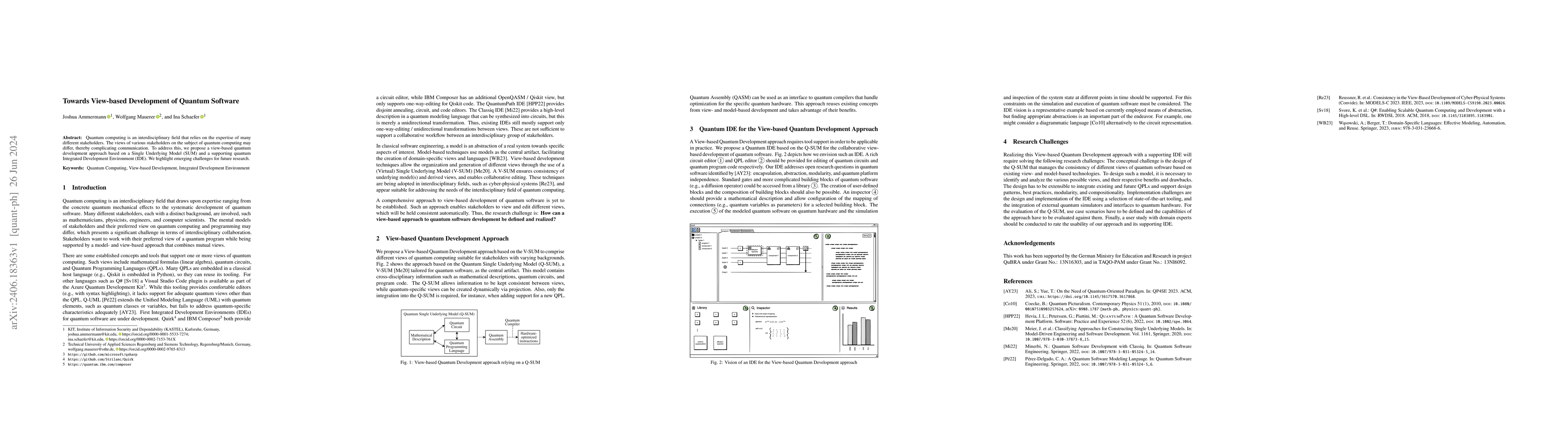 Thumbnail for Towards View-based Development of Quantum Software