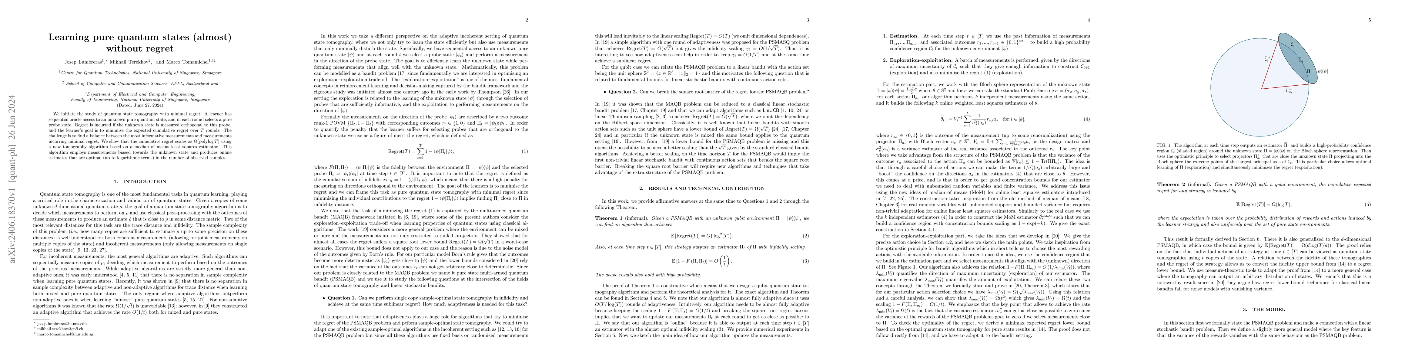 Thumbnail for Learning pure quantum states (almost) without regret
