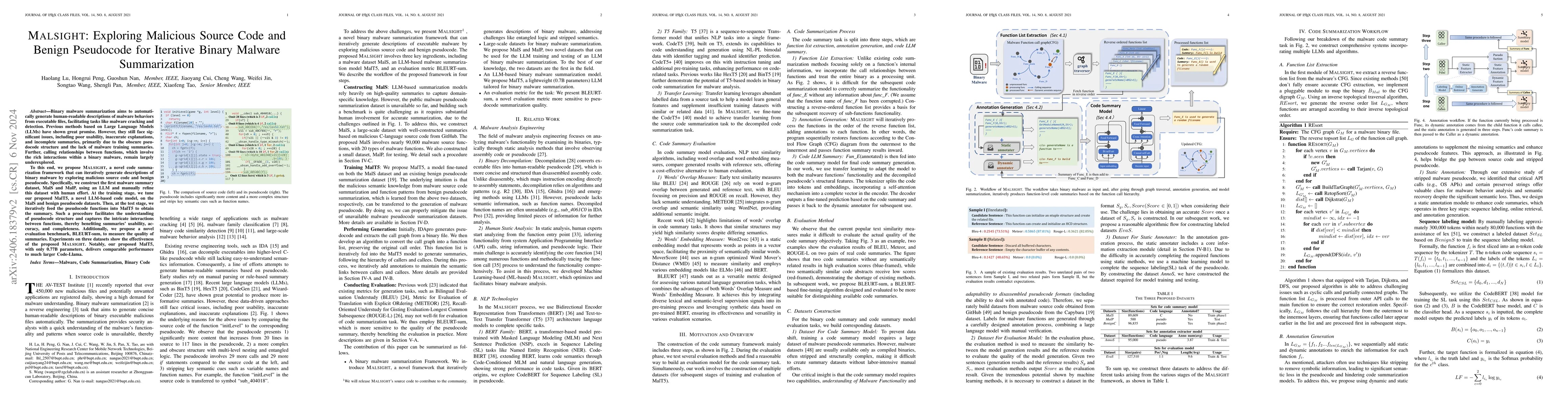 Thumbnail for MALSIGHT: Exploring Malicious Source Code and Benign Pseudocode for
  Iterative Binary Malware Summarization