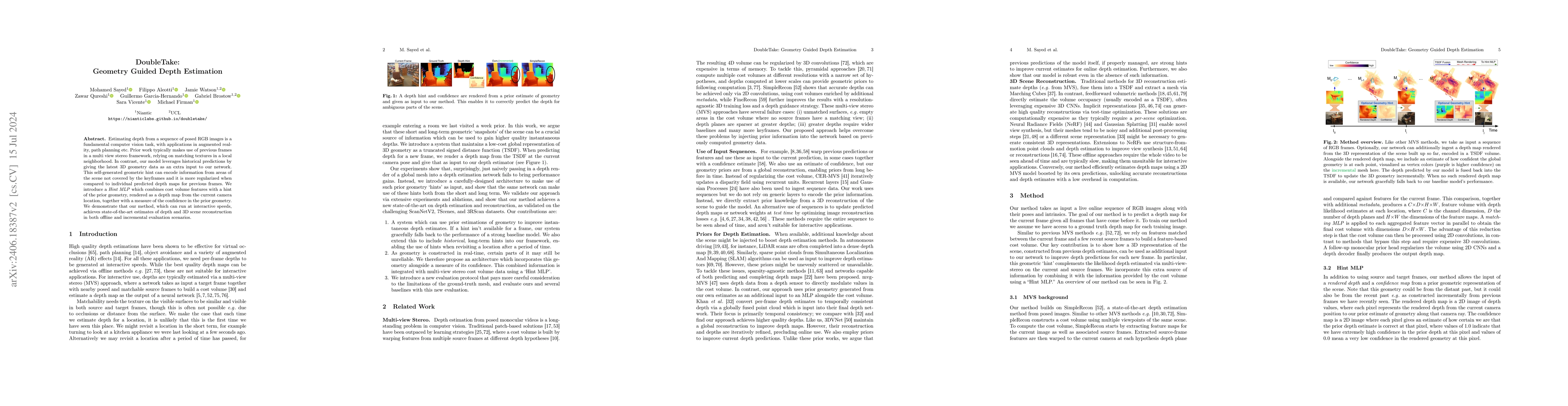 Thumbnail for DoubleTake: Geometry Guided Depth Estimation