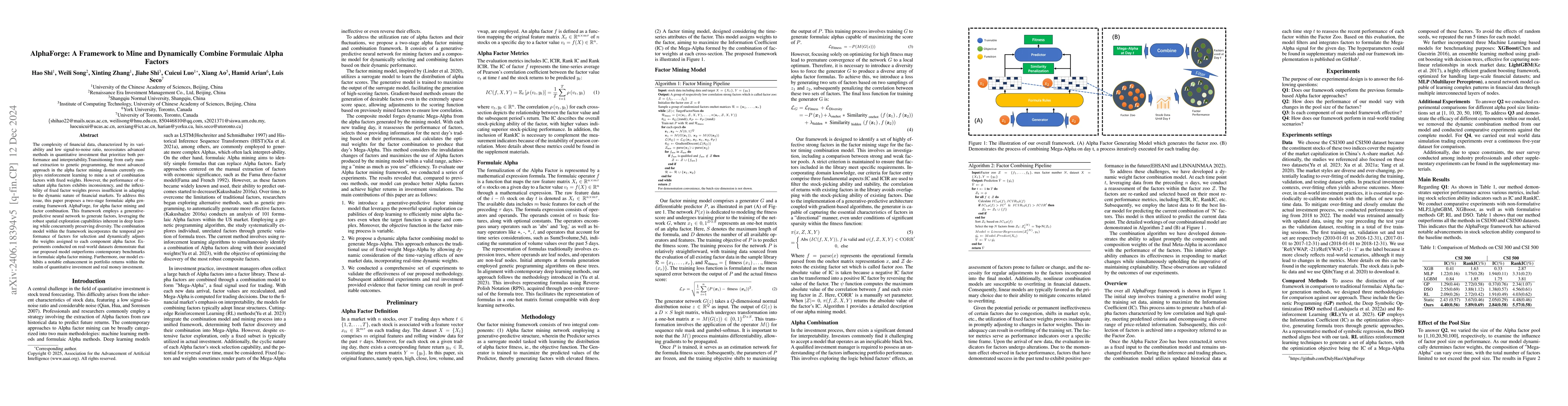 Thumbnail for AlphaForge: A Framework to Mine and Dynamically Combine Formulaic Alpha
  Factors
