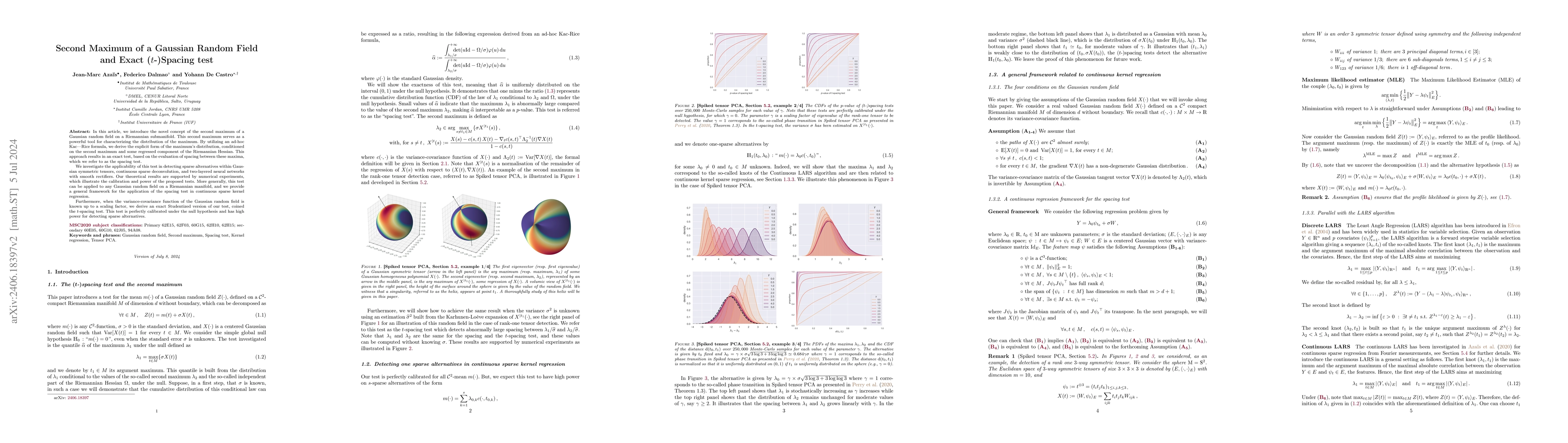 Thumbnail for Second Maximum of a Gaussian Random Field and Exact (t-)Spacing test