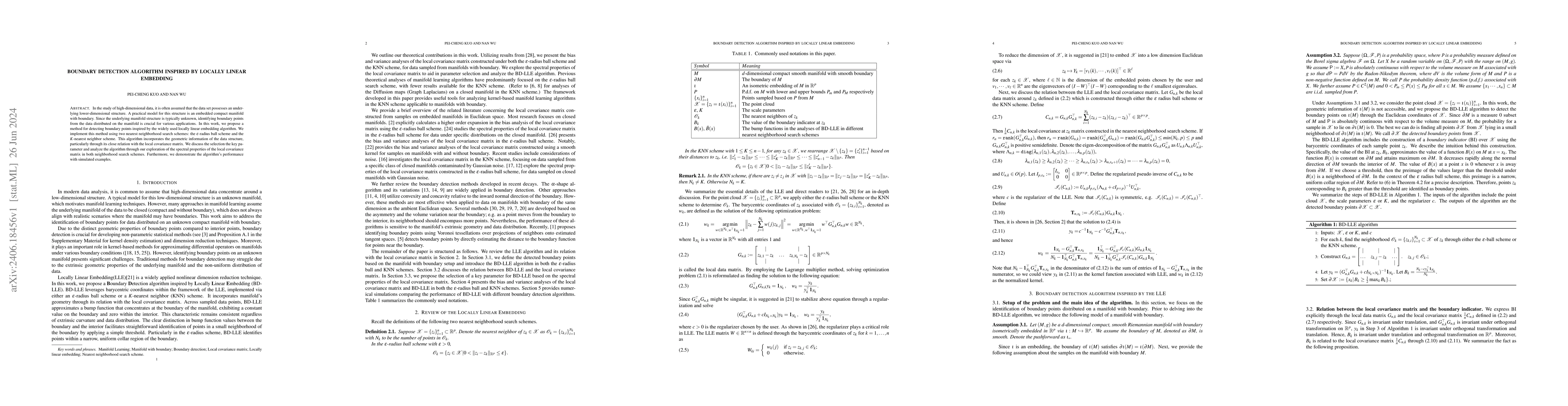 Thumbnail for Boundary Detection Algorithm Inspired by Locally Linear Embedding