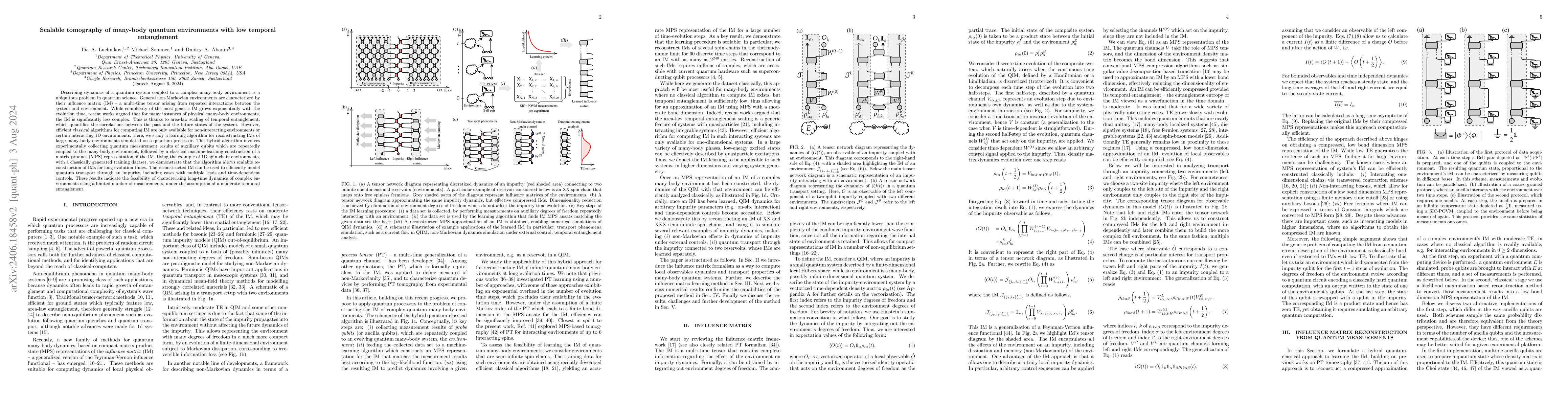 Thumbnail for Scalable tomography of many-body quantum environments with low temporal
  entanglement