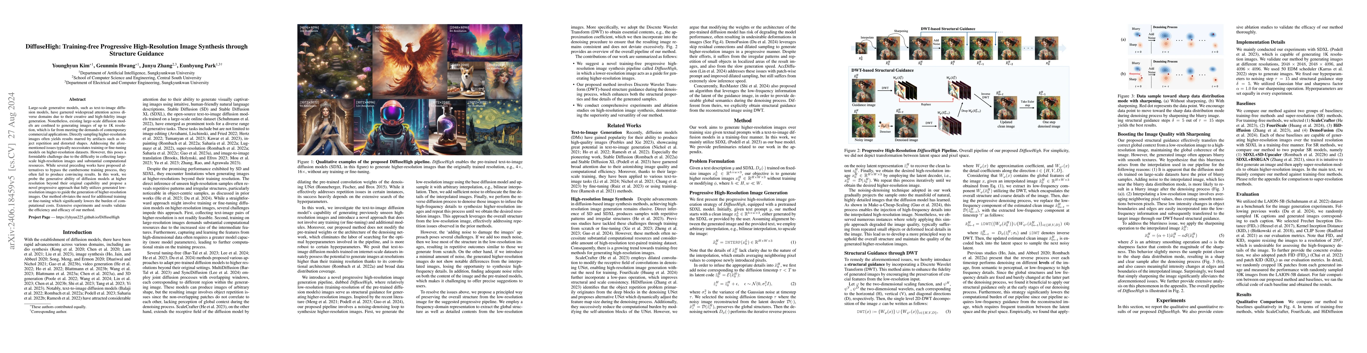 Thumbnail for DiffuseHigh: Training-free Progressive High-Resolution Image Synthesis
  through Structure Guidance