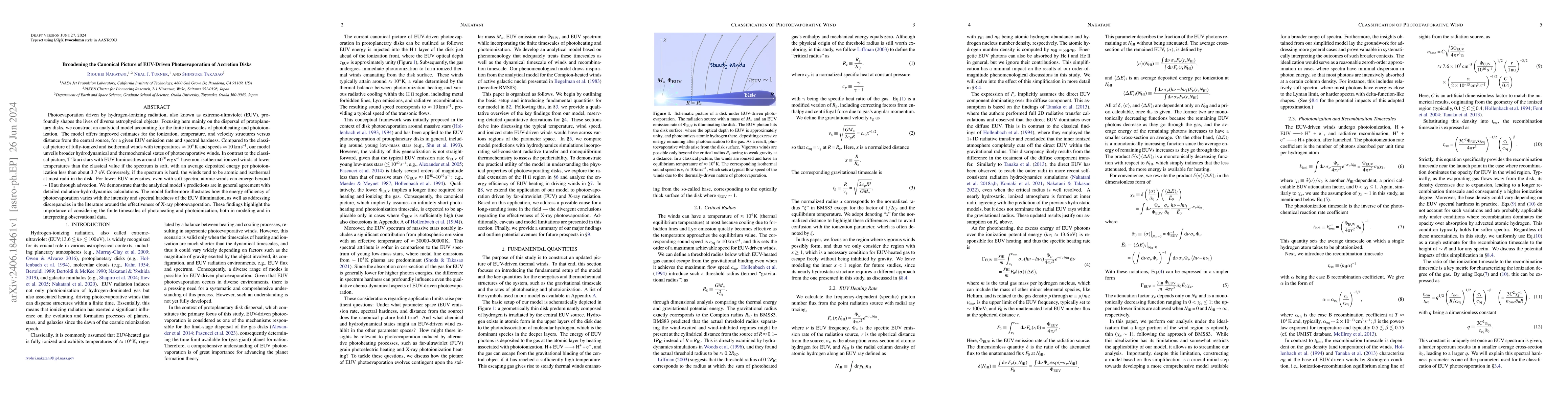 Thumbnail for Broadening the Canonical Picture of EUV-Driven Photoevaporation of
  Accretion Disks