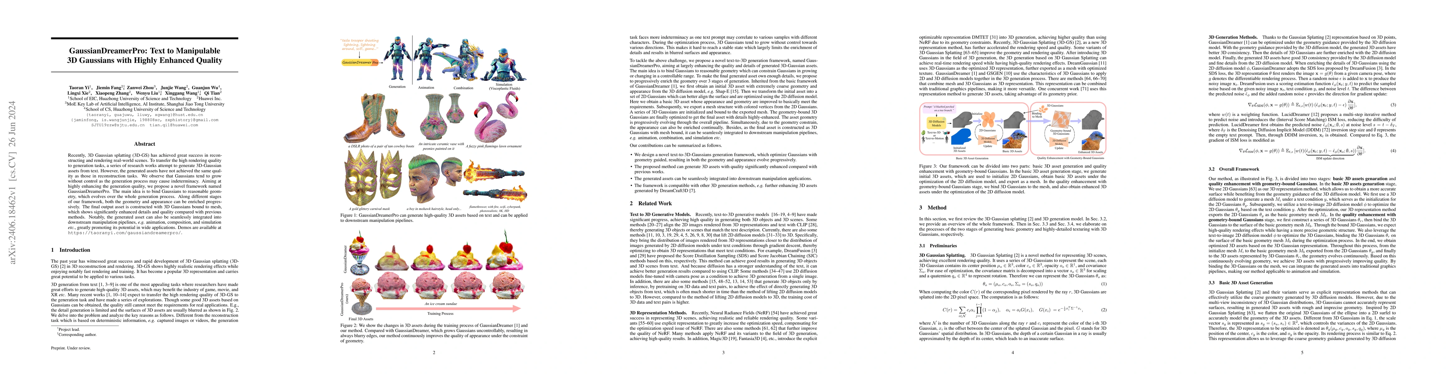 Thumbnail for GaussianDreamerPro: Text to Manipulable 3D Gaussians with Highly
  Enhanced Quality